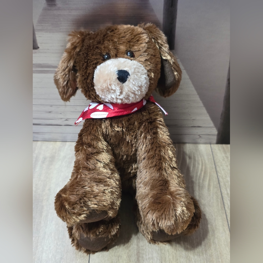 Gund Brown Plush Dog with Red Bandana